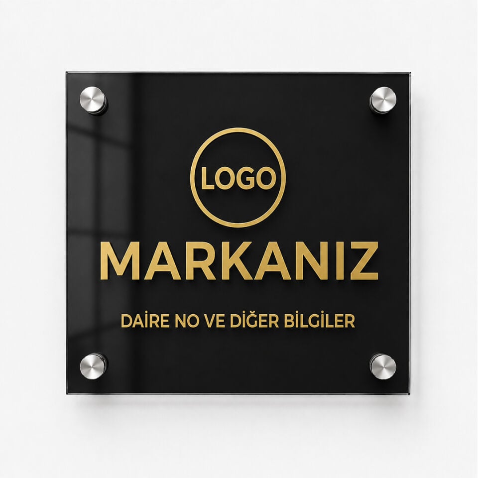 Siyah Pleksi Kapı Tabelası