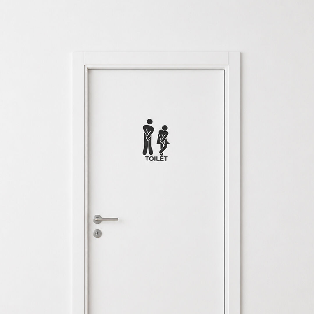 Toilet Tuvalet WC Kadın Erkek Kapı ve Duvar Sticker