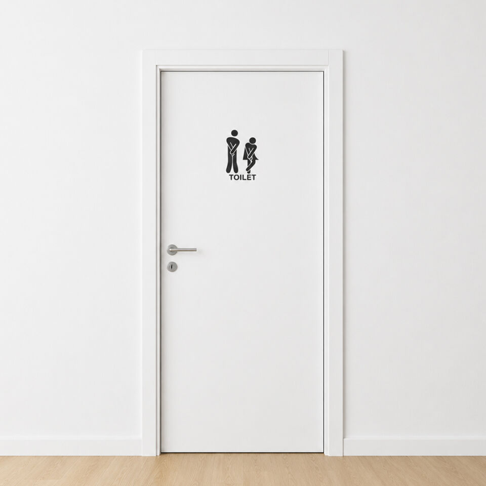 Toilet Tuvalet WC Kadın Erkek Kapı ve Duvar Sticker