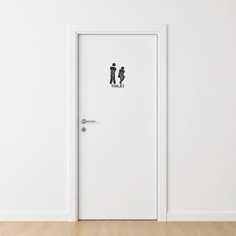 Toilet Tuvalet WC Kadın Erkek Kapı ve Duvar Sticker