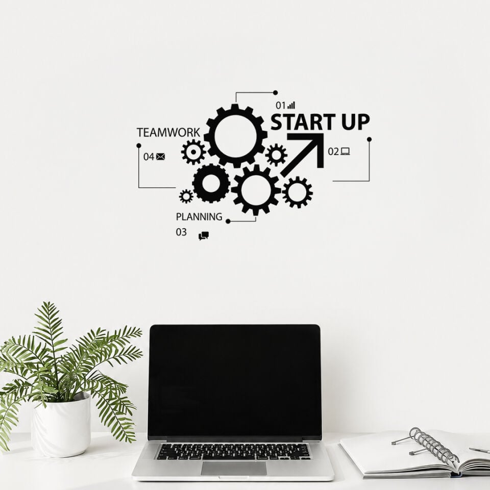 Start Up Teamwork Dekoratif Duvar Sticker