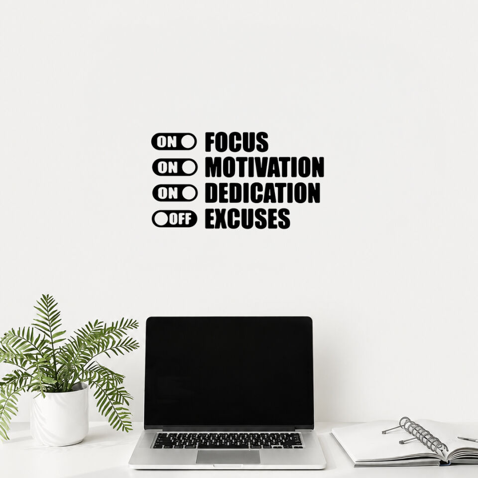 Focus Motivation Duvar Sticker