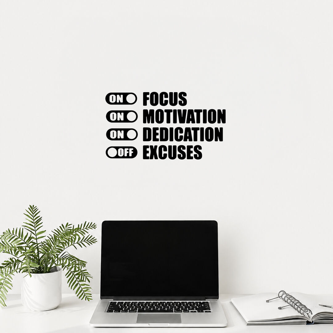 Focus Motivation Ofis Duvar Sticker 30 cm