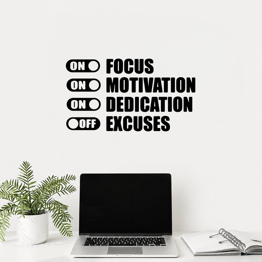 Focus Motivation Ofis Duvar Sticker 60 cm