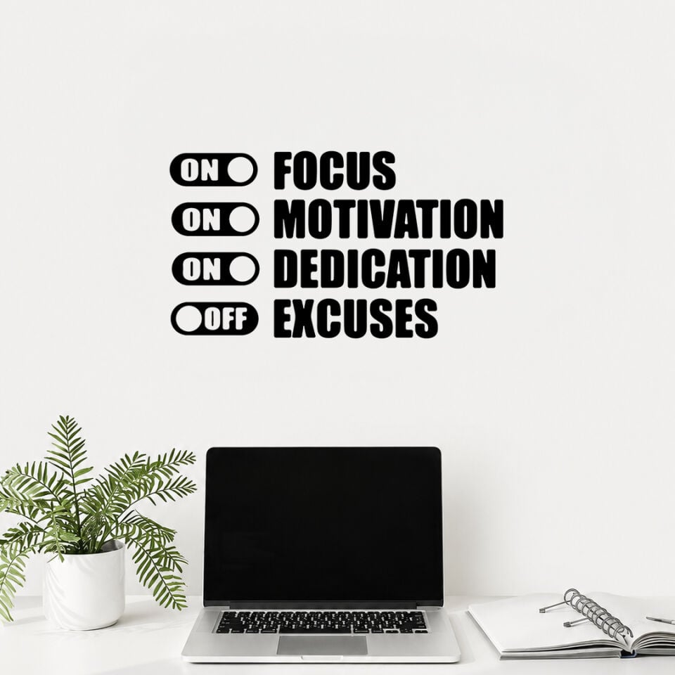 Focus Motivation Ofis Duvar Sticker 60 cm