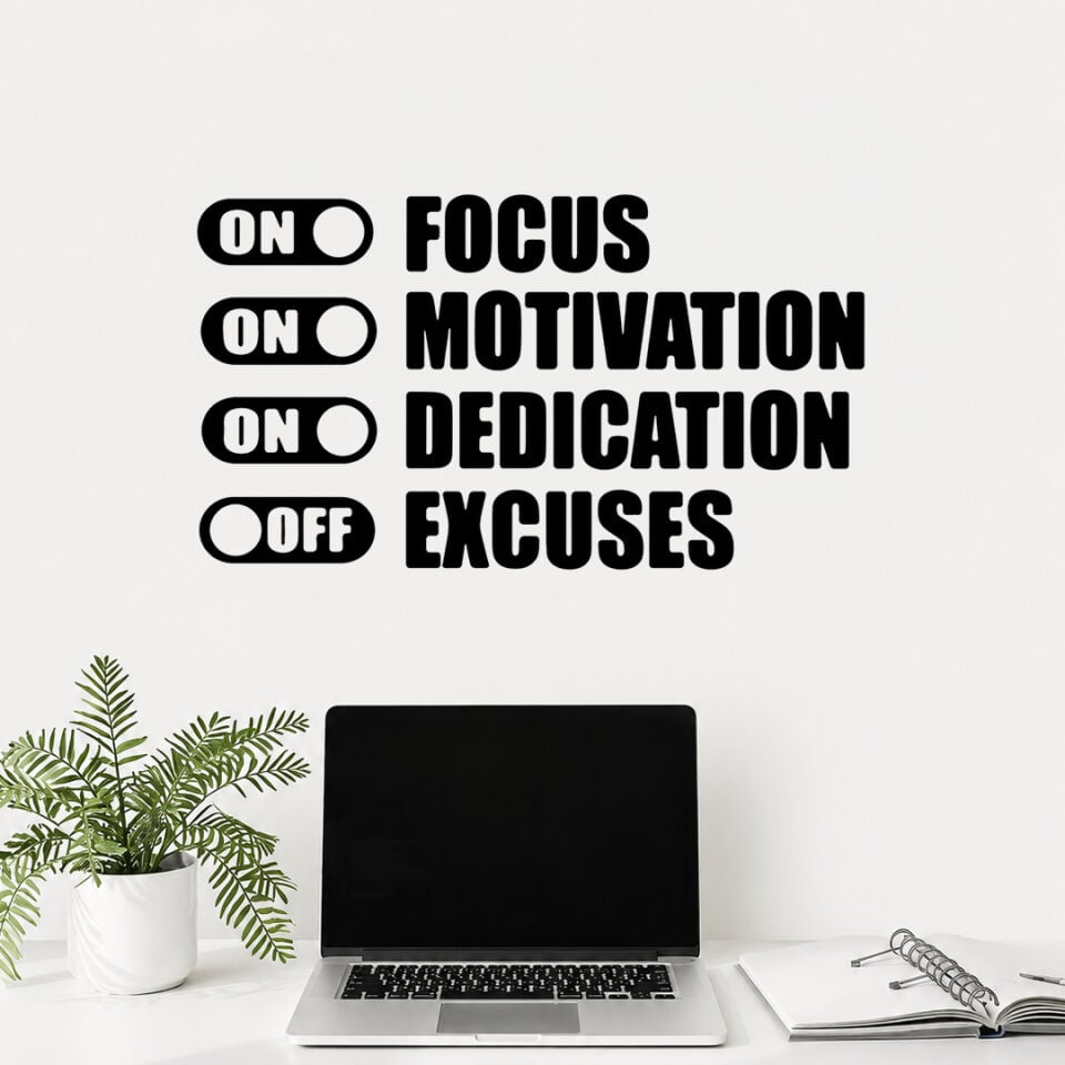Focus Motivation Ofis Duvar Sticker 120 cm