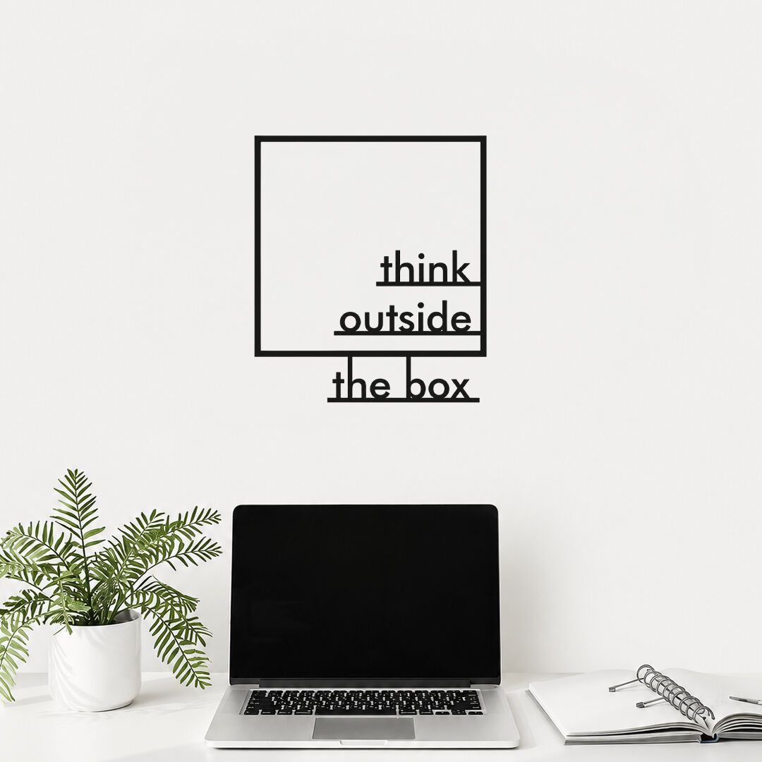 Think Outside The Box Yaratıcı Düşünce Duvar Sticker 30 cm