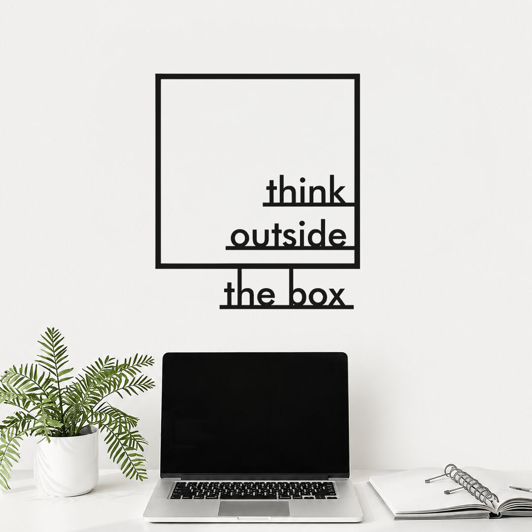 Think Outside The Box Yaratıcı Düşünce Duvar Sticker 60 cm 