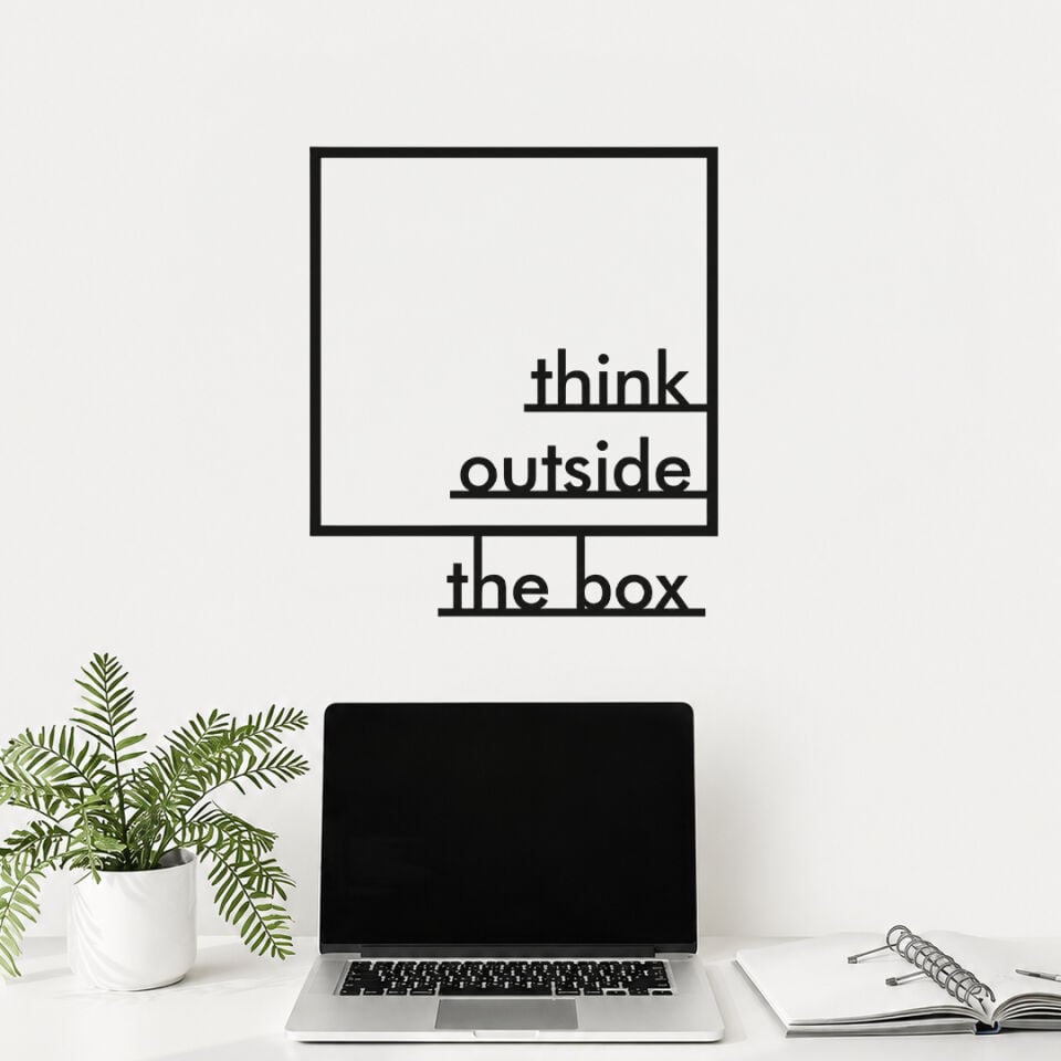 Think Outside The Box Yaratıcı Düşünce Duvar Sticker 60 cm 