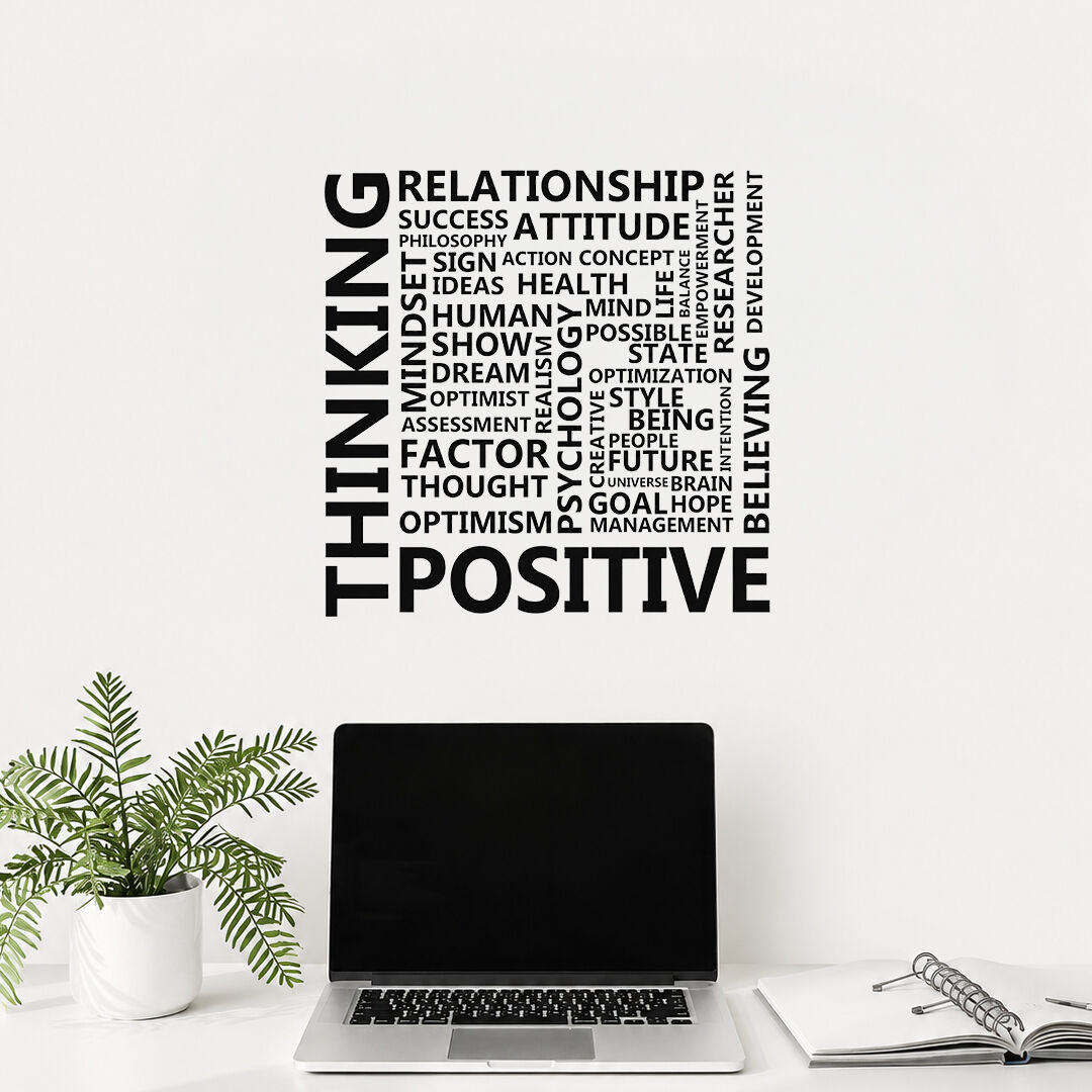 Think Positive Pozitif Düşün Duvar Sticker 60 cm