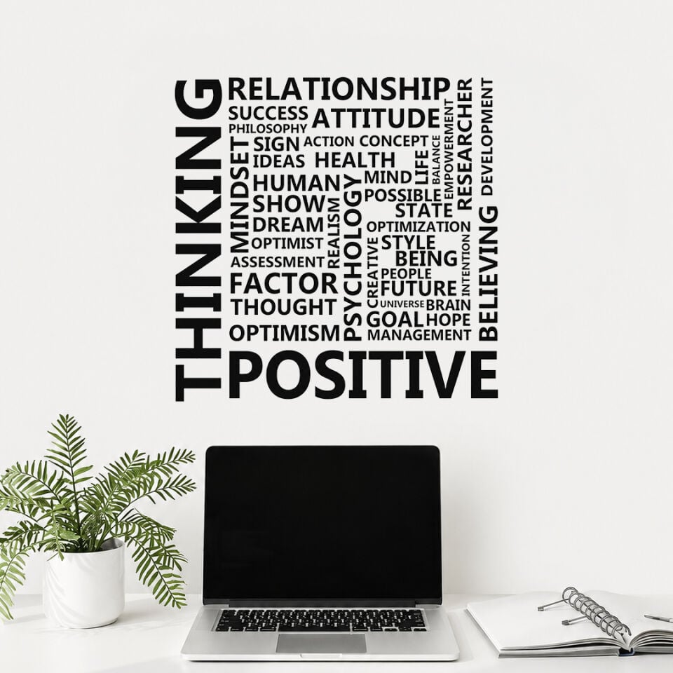 Think Positive Pozitif Düşün Duvar Sticker 120 cm