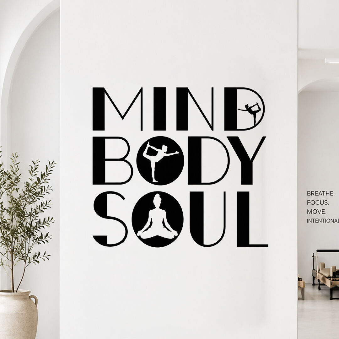 Mind Body Soul Yoga Pilates Duvar Sticker