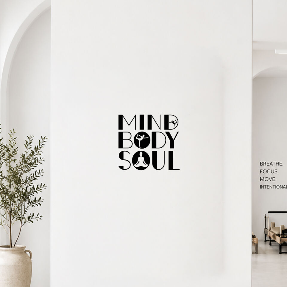 Mind Body Soul Yoga Pilates Duvar Sticker