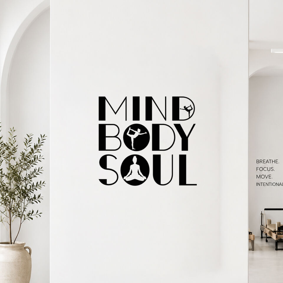 Mind Body Soul Yoga Pilates Duvar Sticker