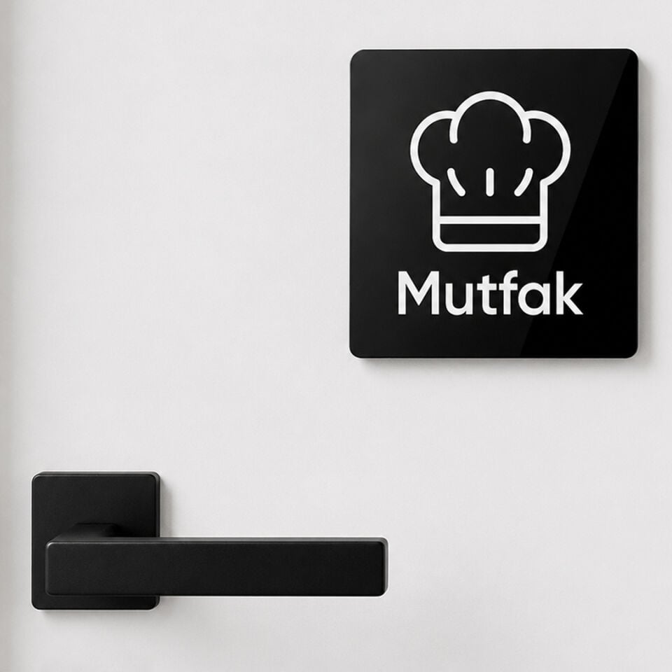 Mutfak Wc Kapı İsimliği 15x15 cm