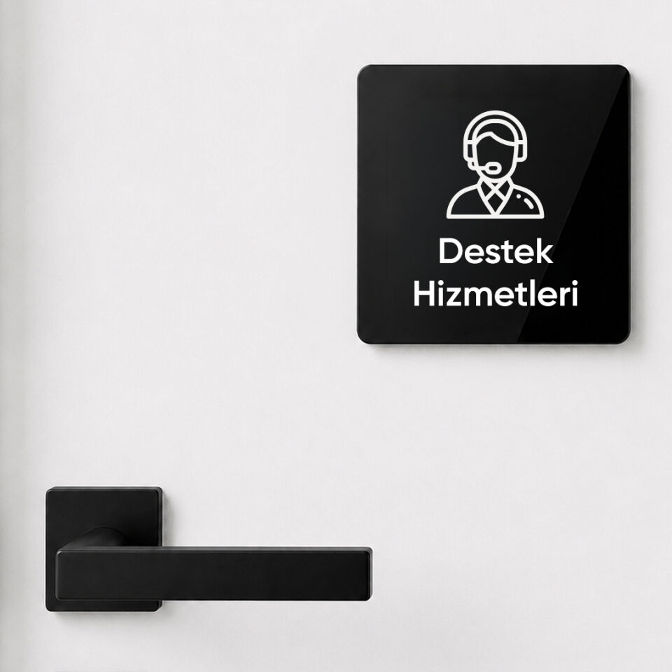 Destek Hizmetleri Kapı İsimliği 12x24 cm