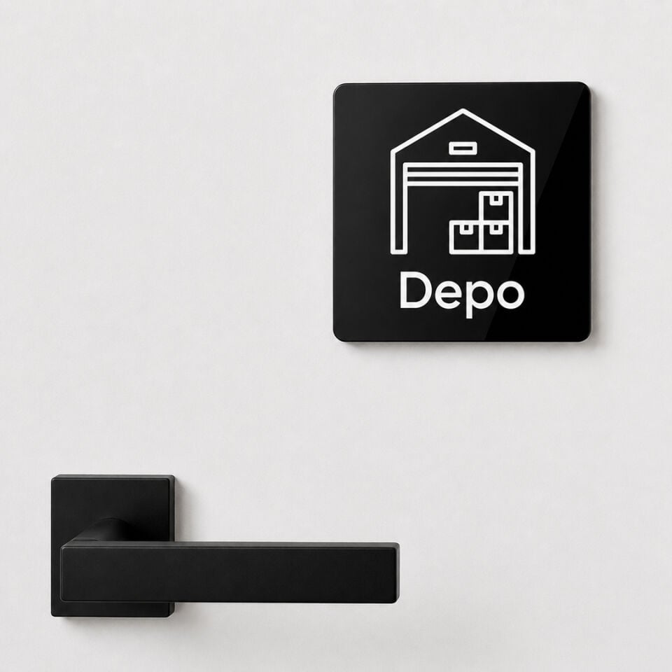 Depo Kapı İsimliği 12x24 cm