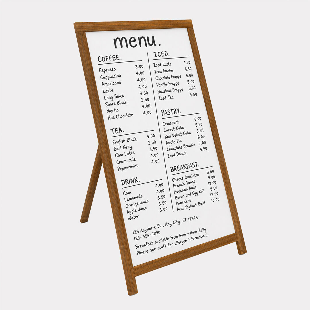 Lüks Ahşap Ayaklı Yazı Tahtası (Beyaz-Yeşil)